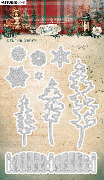 Studio Light, Jenine's Mindful Art Festive Nostalgia Cutting Die Nr. 905, Winter Trees