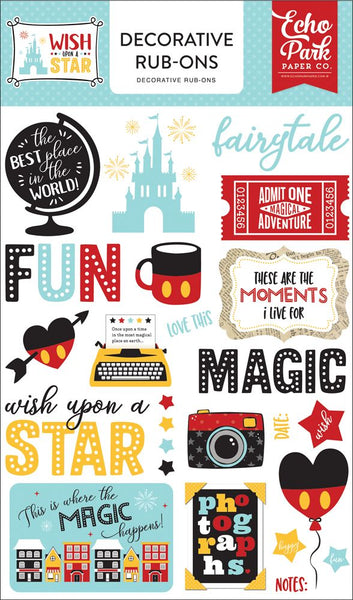 Echo Park Paper, Wish Upon A Star, Decorative Rub-Ons