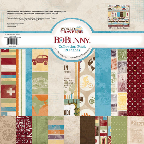 Bo Bunny, World Traveler Double-Sided 12"X12" Collection Pack w/ Stickers Sheet