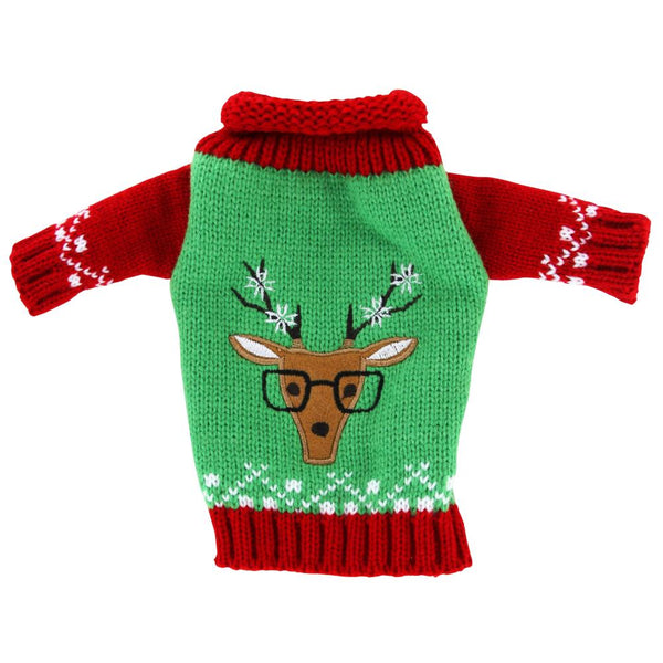 DM Uncle Bob's Knitted Wine Bottle Ugly Sweaters, Deer