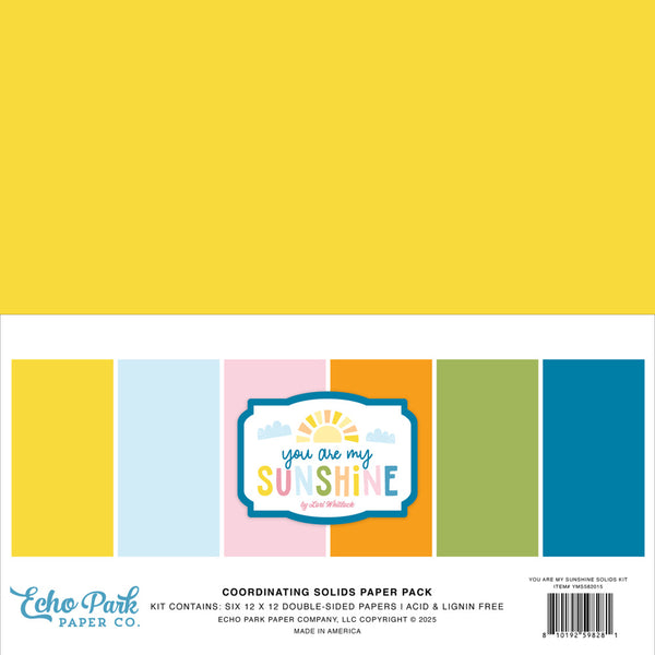 Echo Park, Solids Kit 12"X12", You Are My Sunshine (YMS482015)