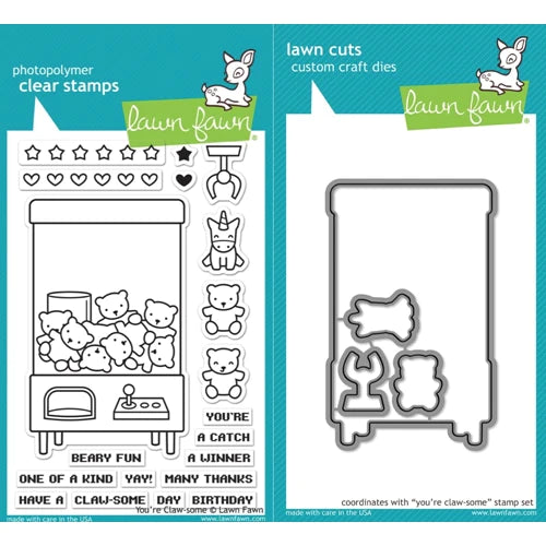 Lawn Fawn, Clear Stamps & Dies Set Combo, You're Claw-Some