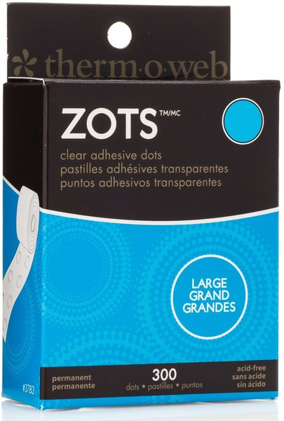 Thermoweb Zots Clear Adhesive Dots, Large 1/2"X1/64" Thick 300/Pkg (#3783)
