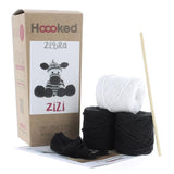 Hoooked Amigurumi DIY Kit W/Eco Barbante Yarn, Zebra Zizi - Noir