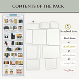 CrafTreat Scrapbook Blank Precut Album Base, LapBook Folio, White (CAB049)