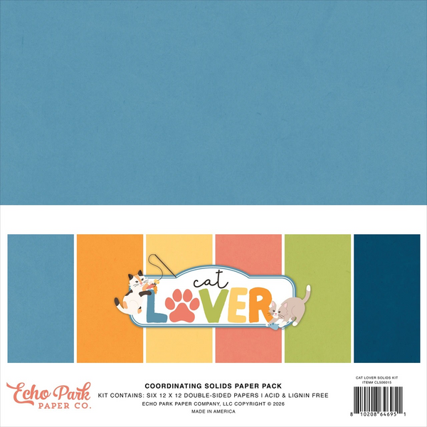 Echo Park Solids Kit 12"X12", Cat Lover