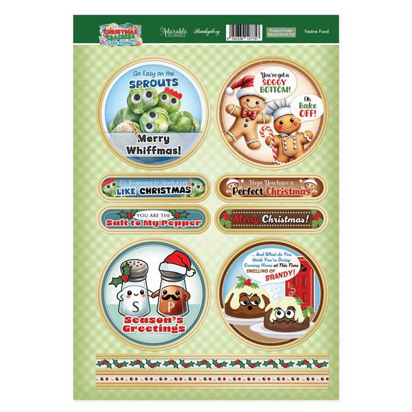 Hunkydory, Christmas Crackers Topper Sheet, Festive Food