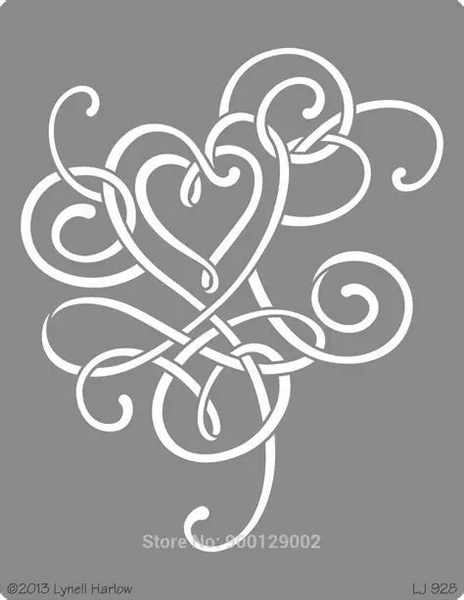 Stampendous, Dreamweaver Metal Stencil, 7.75" x 5", Swirly Heart
