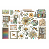 Stamperia Adhesive Paper Cut Outs Ephemera, Daisy Art (DFLCT74)