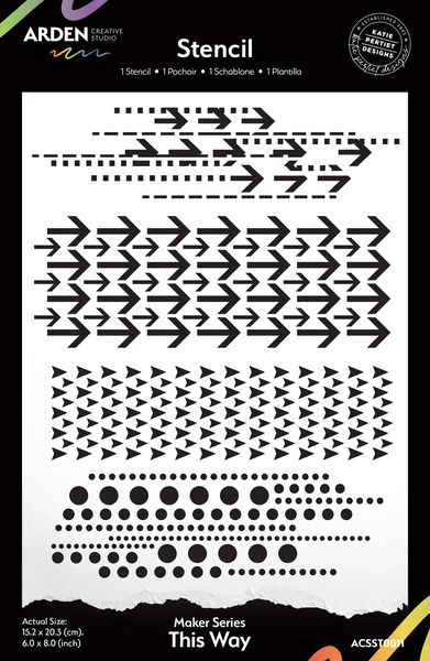 Arden Creative Studio, Maker Series, 6in x 8in Stencil, This Way