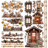 49 And Market, Laser Cut Floral Set 6"X12", Timber & Tweed (DTT-34776)