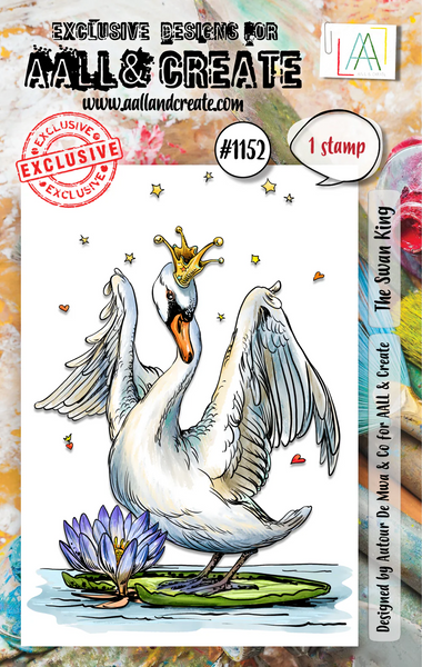 AALL And Create, #1152, A7 Photopolymer Clear Stamp Set by Autour De Mwa & Co., The Swan King