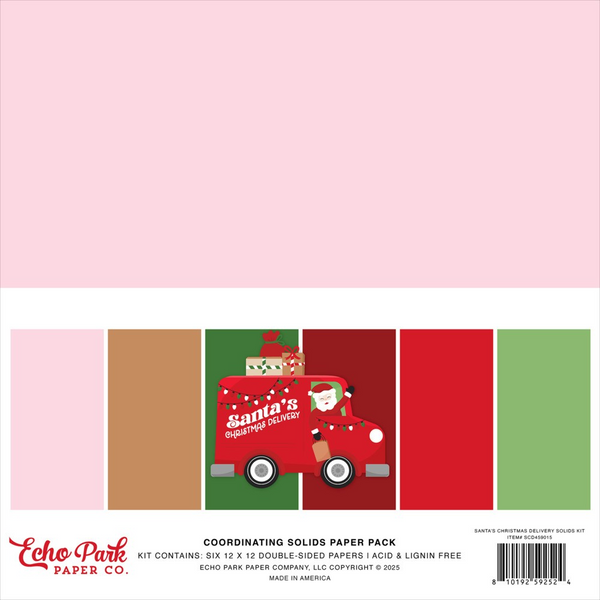 Echo Park, Solids Kit 12"X12", Santa's Christmas Delivery (SCD459015)