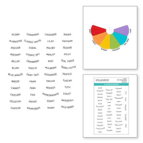 Spellbinders, Color Swatch Names Clear Stamp Set (STP-251)
