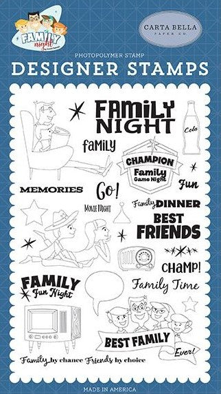 Carta Bella Stamps, Family Night, Clear Stamps, Family Time