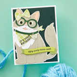 Spellbinders, Clear Stamp, Cats and Pugs Collection by Bibi Cameron, Cats and Pugs Sentiments (STP-232)