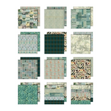 Tim Holtz Idea-ology, Double-Sided Cardstock 12"X12" 12/Pkg, Palette Collection: Teal (TH94461)
