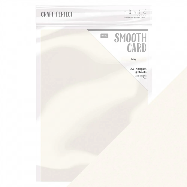 Tonic Studios, Craft Perfect Smooth Cardstock A4 5/Pkg, Ivory White (111 lbs)