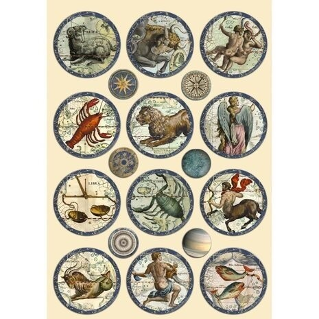 Stamperia, Colored Wooden Shapes A5, Cosmos Infinity (KLSP127)
