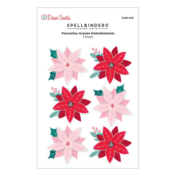 Spellbinders, Dimensional Stickers, Dear Santa Poinsettias (SCSE-049)