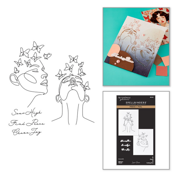 Spellbinders, BetterPress & Glimmer, Press + Foil Plate & Die Set, Whisper Weave (BP-340)
