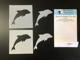 Blue Knight Rubber Stamps, Dolphin, Stencil & Stamp Thru Set