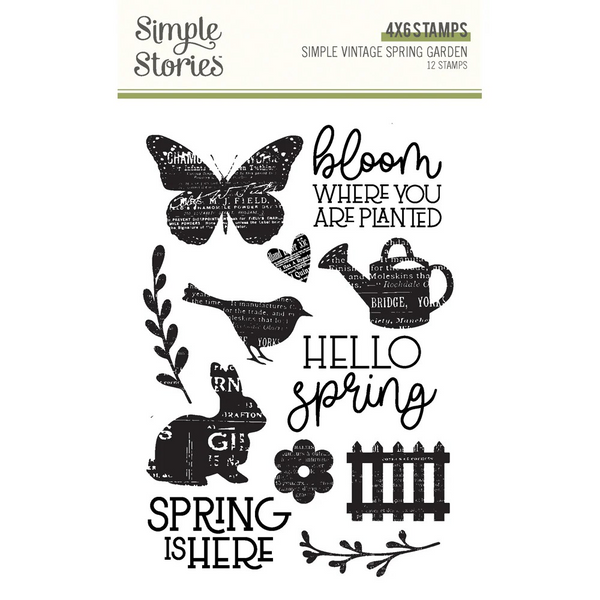 Simple Stories, Photopolymer Clear Stamps, Simple Vintage Spring Garden