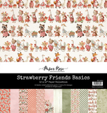 Paper Rose, 12X12 Double Sided Paper, Strawberry Friends Basics (34884)
