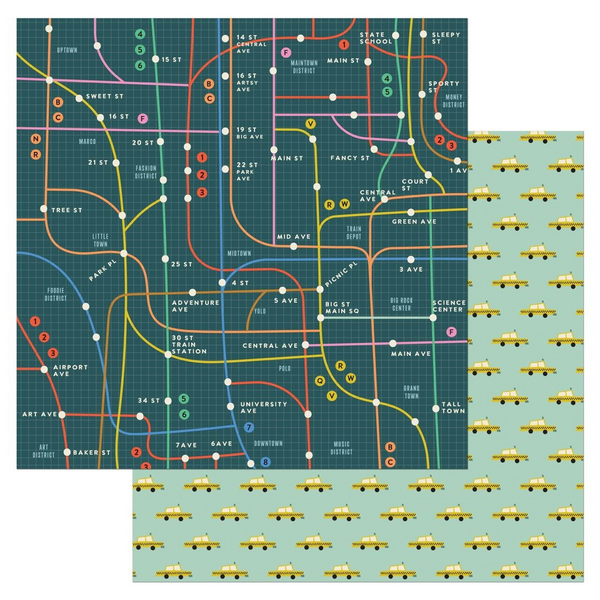 American Crafts, Patterned Double-Sided Cardstock 12"X12", Coast-to-Coast, Out & About (34025922)