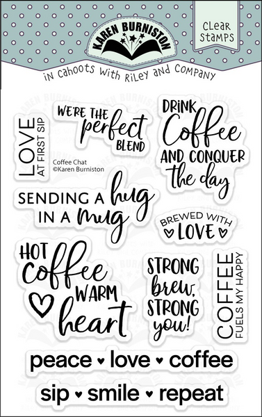 Karen Burniston, Clear Stamps, Coffee Chat (CS021)