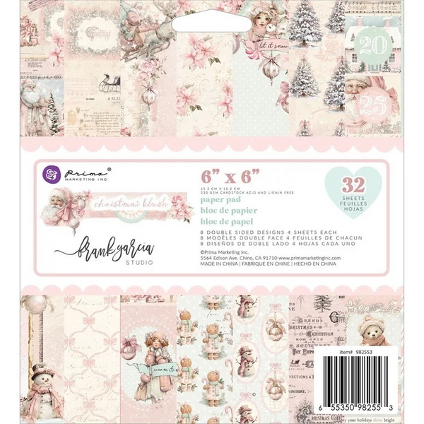 Prima Marketing, Christmas Blush by Frank Garcia®, 6" x 6" Paper Pad (982553)