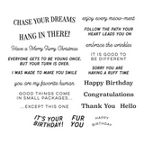 Spellbinders, Clear Stamp, Cats and Pugs Collection by Bibi Cameron, Cats and Pugs Sentiments (STP-232)
