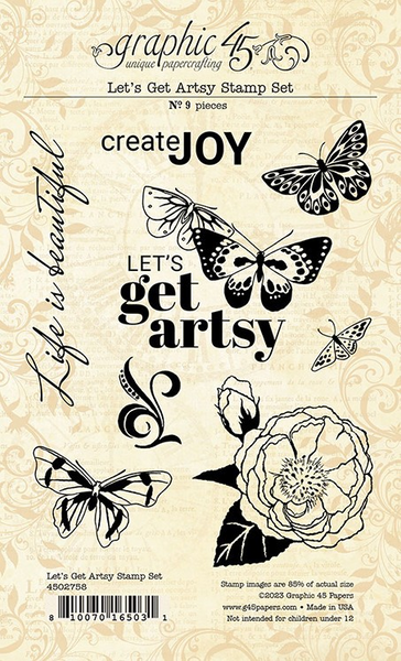 Graphic 45, Let's Get Artsy, Stamp Set (4502758)