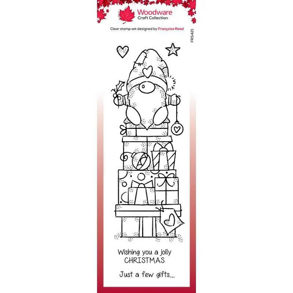 Creative Expressions, Woodware Clear Stamps, 8"x2.6", Gnome Gifts
