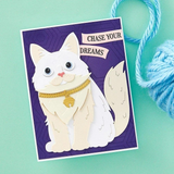 Spellbinders, Clear Stamp, Cats and Pugs Collection by Bibi Cameron, Cats and Pugs Sentiments (STP-232)