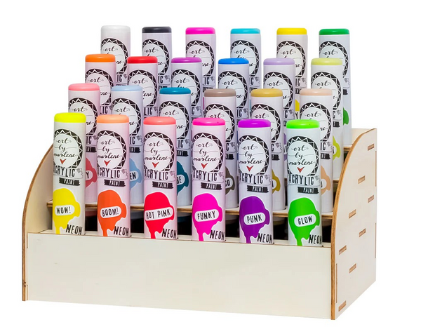 Studio Light, Art by Marlene (ABM), Essentials, Plywood Display For 24 Paint Bottles (ABM-ES-TOOLS502)
