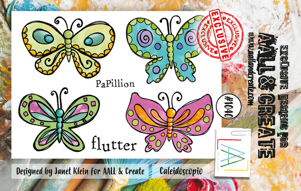 AALL And Create #1040, A7 Photopolymer Clear Stamp Set by Janet Klein, Caleidoscopio