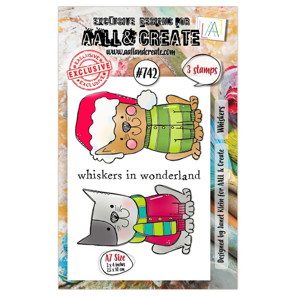 AALL And Create, #742, Whiskers, A7 Photopolymer Clear Stamp Set by Janet Klein