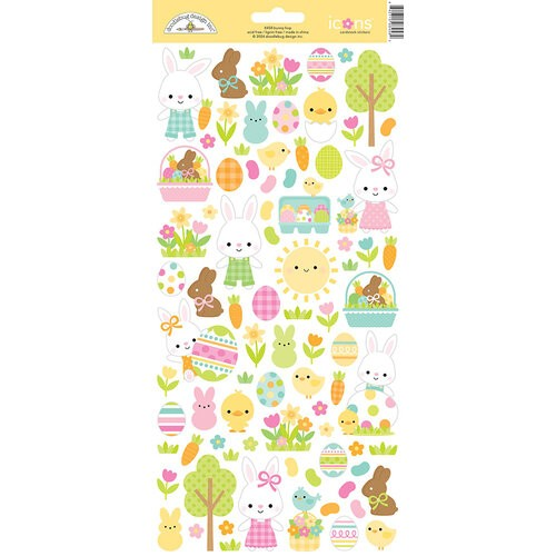 Doodlebug Design Cardstock Stickers Icons, Bunny Hop (8458)