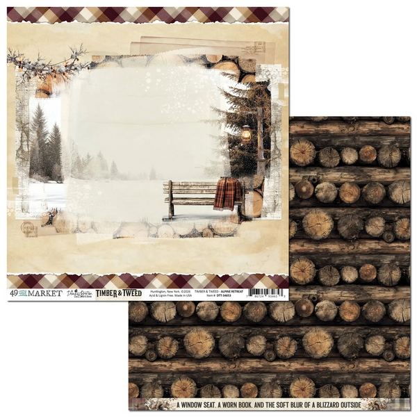 49 And Market, Timber And Tweed, Double-Sided Cardstock 12"X12", Alpine Retreat (DTT-34653)
