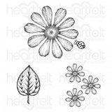 Heartfelt Creations, Summer's Garden Collection, Cling Rubber Stamps & Dies Set, Large Garden Zinnia