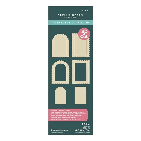 Spellbinders, 3D Emboss & Cut Folder, Postage Stamps (E3D-132)