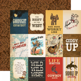 Carta Bella, Cowboys, Double-Sided Cardstock 12"X12", 3x4 Journaling Cards