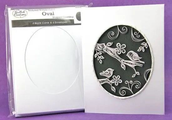 Quilled Creations, Blank Cards & Envelopes, Oval Shaped Opening, Tri-Fold, 6 sets (904)
