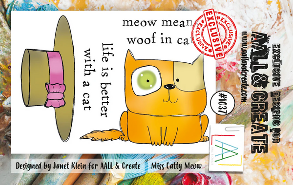 AALL And Create #1037, A7 Photopolymer Clear Stamp Set by Janet Klein, Miss Catty Meow