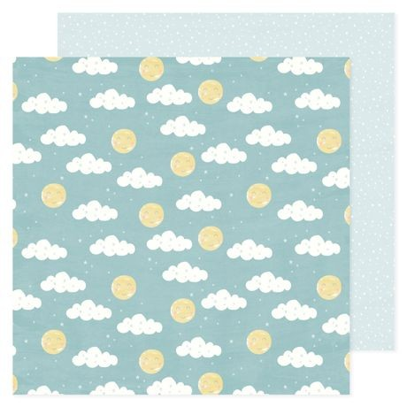American Crafts Patterned Double-Sided Cardstock 12"X12", Hello Little Boy, Happy Skies (34030002)