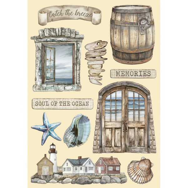 Stamperia, Colored Wooden Shapes A5, Silent Sea, Soul Of The Ocean (KLSP183)