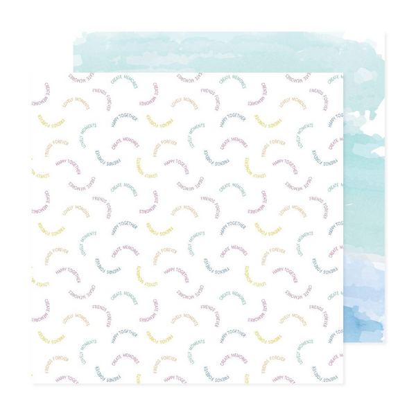 American Crafts Patterned Double-Sided Cardstock 12"X12", Rainbow Avenue, Happy Thoughts (34025856)