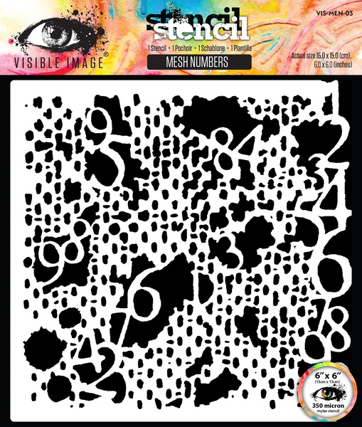 Visible Image, 6"x6" Stencil, Mesh Numbers (VIS-MEN-03)