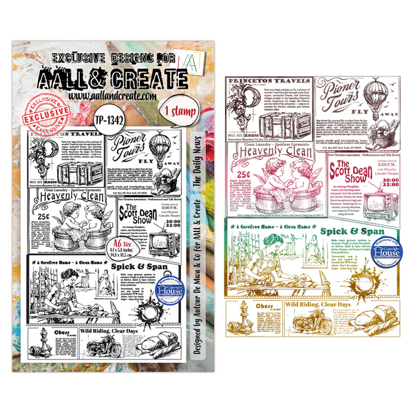 AALL And Create A6 #TP-1342 Photopolymer Clear Stamp Set, The Daily News by Autour De Mwa